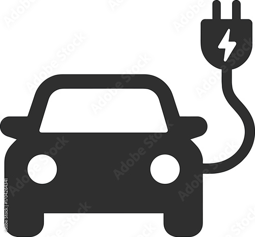 Electric Car Charging Icon
