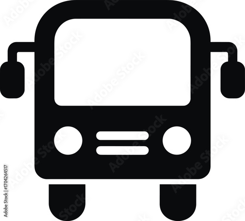 Simple black bus icon