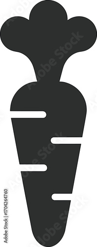 Simple carrot icon silhouette