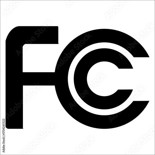 Federal communications commission logo symbolizing regulatory compliance standards Vector
