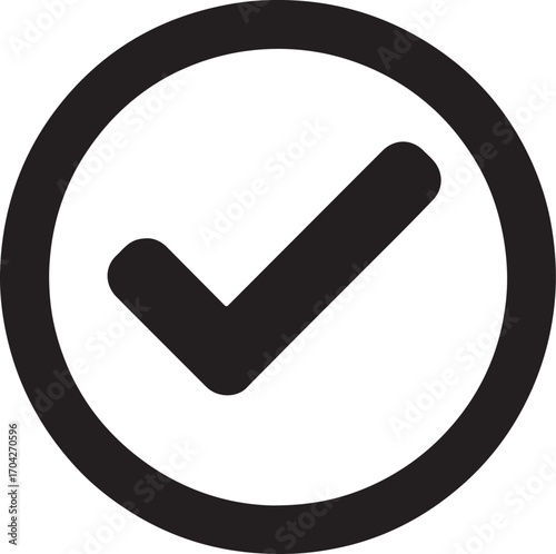 Silhouette success check icon, approval vector EPS file, confirmation, completed, and verified symbol.