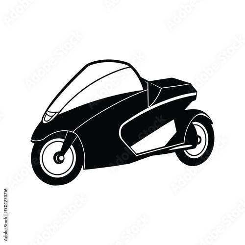Black white silhouette motorcycle sleek