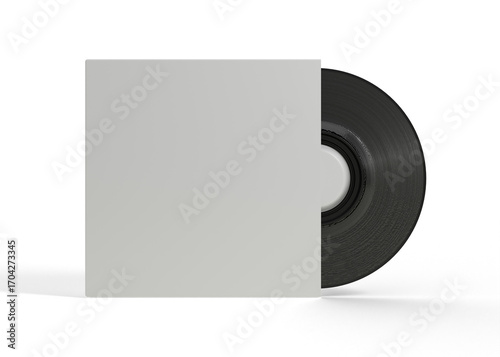 Minimalist Vinyl Record and Sleeve Mockup for Branding Projects