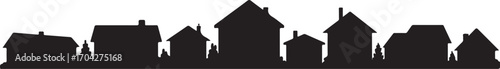 Town Silhouette Vector Illustration for Urban Landscape and Cityscape Backgrounds