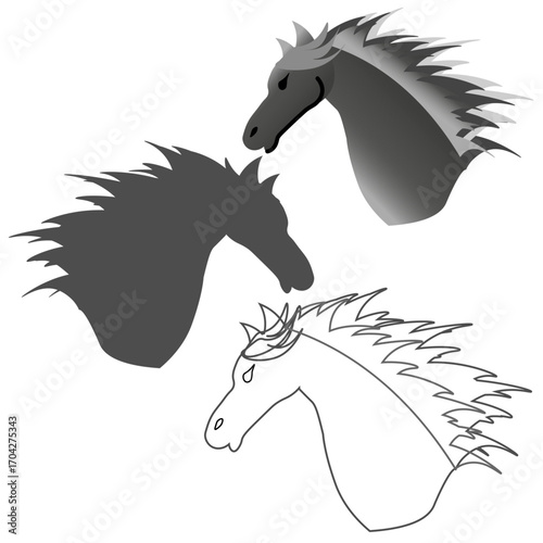 black horse vector illustration