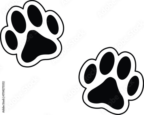 Cat or dog footprint vector design isolated on background. vector silhouette.
