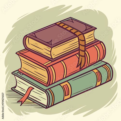 stack of old books