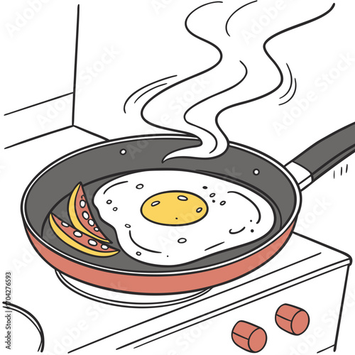 fried eggs in a pan