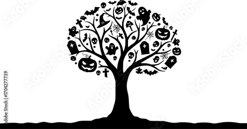 Halloween tree from vector