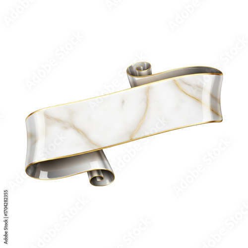 Marble Ribbon Banner – Gold Accents