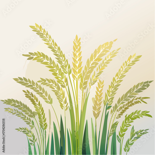 Golden Wheat Field at Sunrise A Harvest Illustration