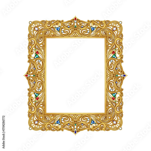 Ornate Gold Frame - Jewel Detail