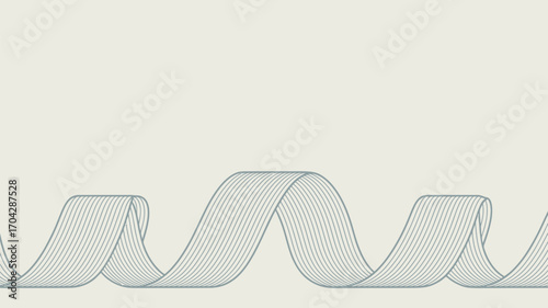 A light gray background featuring a repeating wave pattern composed of thin parallel lines forming a ribbon