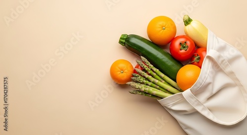 Fresh Produce in Reusable Bag.