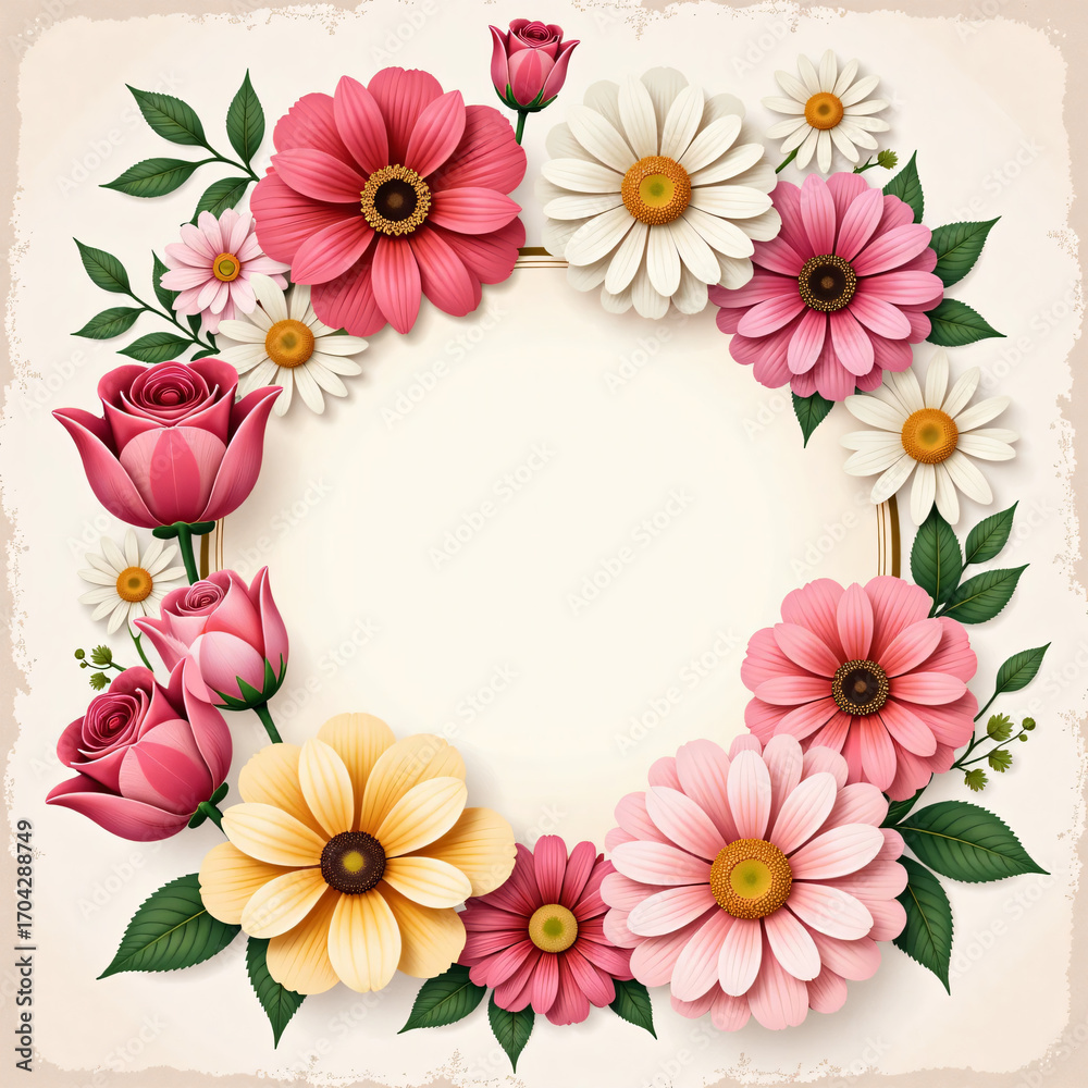 floral frame with flowers floral frame with flowers