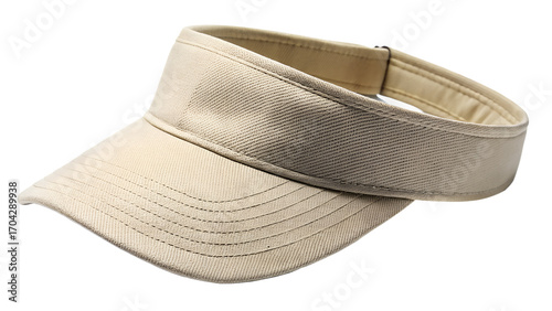 A fashionable beige sun visor isolated on transparent background, perfect for shielding your eyes from the sun in a stylish and comfortable way