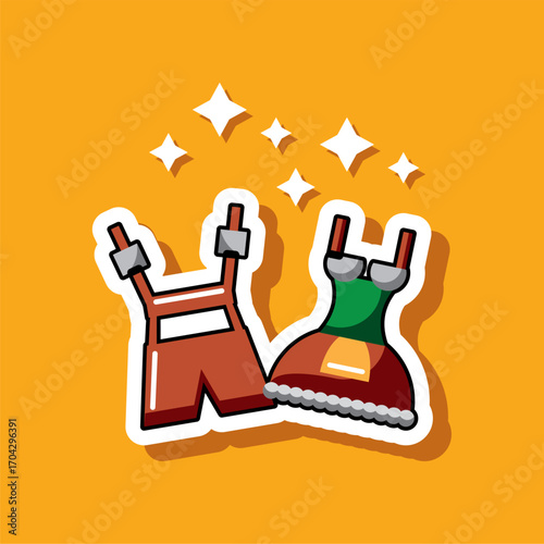 Colorful Sparkly Sticker Traditional Oktoberfest Clothing