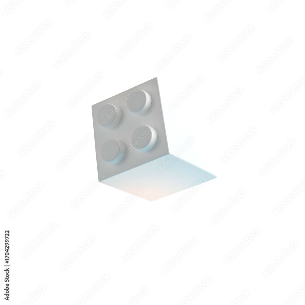 Fototapeta premium 3 d white lego brick isolated