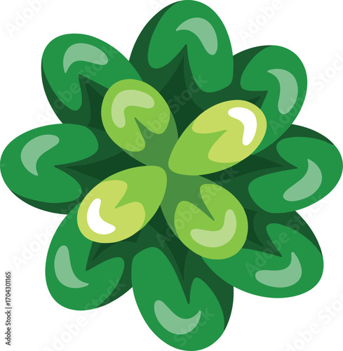Vibrant green succulent plant with glossy leaves