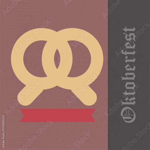 Pretzel Oktoberfest Retro Vintage Vector Illustration
