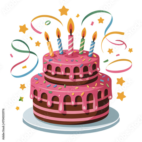 birthday cake with candles