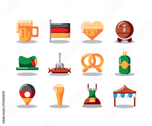 Set of Detailed Oktoberfest Icons
