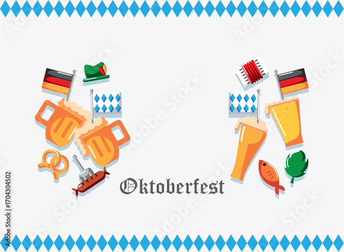 Colorful Oktoberfest Vector Illustration Poster