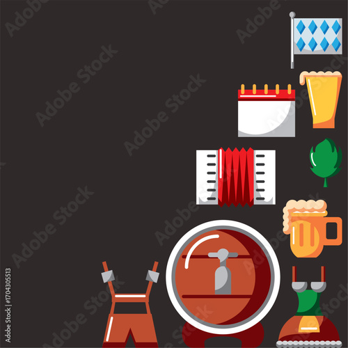 Colorful Frame Oktoberfest Vector Illustration