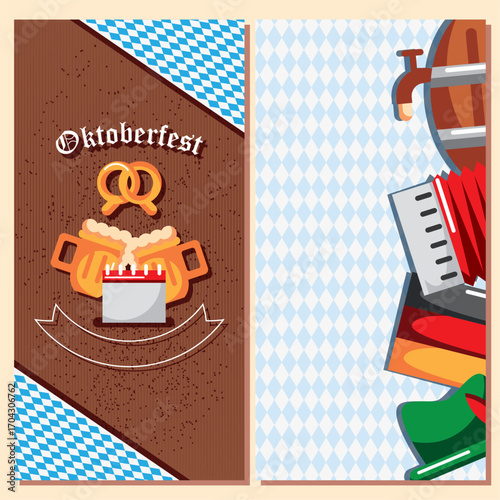 Set of Two Colorful Oktoberfest Banners