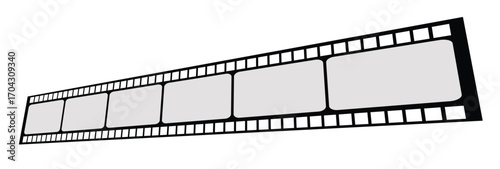 Curved film strip icon , Movie reel. Roll of retro film strip on isolated white background. Photographic film in retro style. Curved film strip. eps10