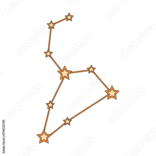 Stylized depiction of the Leo constellation, a celestial design ideal for astrology themes and zodiac signs, perfect for educational resources.
