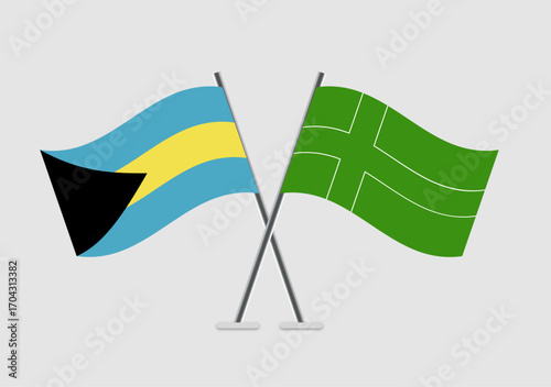 Bahamas and Ladonia vector flags shown in mirrored diplomacy