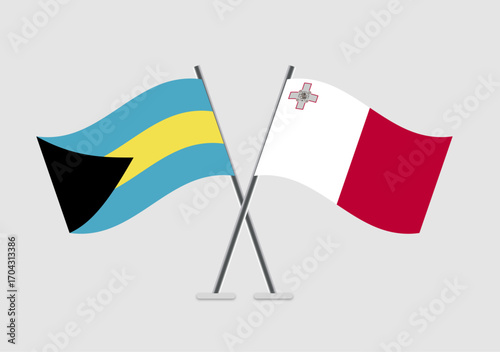 Bahamas and Malta vector flags with balanced layout concept