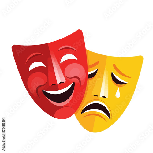 Vector illustration of comedy and tragedy masks