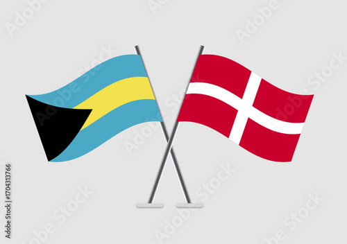 Bahamas and Sovereign Military Order of Malta vector flags symbolizing international bond
