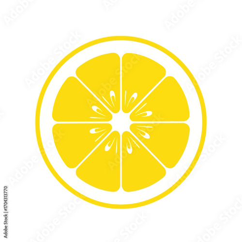 Vector illustration of lemon slice icon