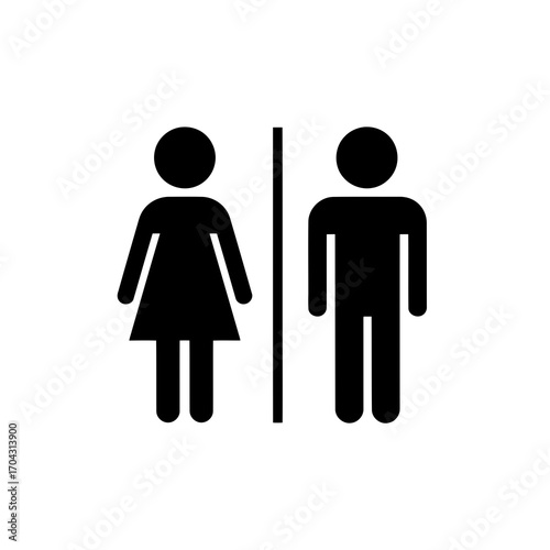 Vector illustration of restroom sign for men and women