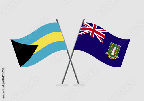 Bahamas and Virgin Islands UK vector flags created for official publications