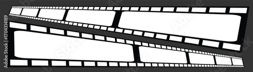 Curved film strip icon , Movie reel. Roll of retro film strip on isolated white background. Photographic film in retro style. Curved film strip. eps10
