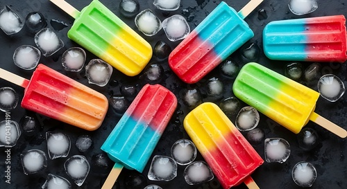 Colorful Popsicles on Ice.
