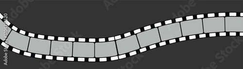 Curved film strip icon , Movie reel. Roll of retro film strip on isolated white background. Photographic film in retro style. Curved film strip. eps10