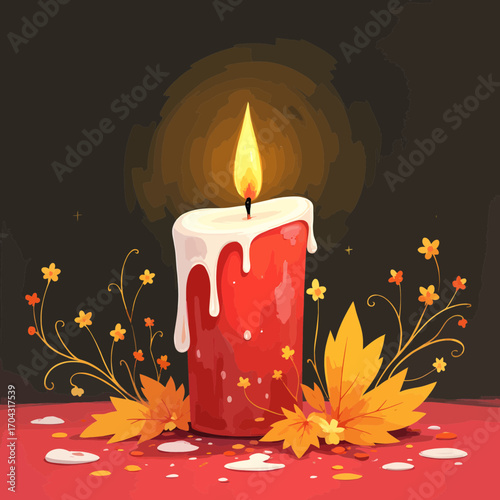 burning candle on a dark background