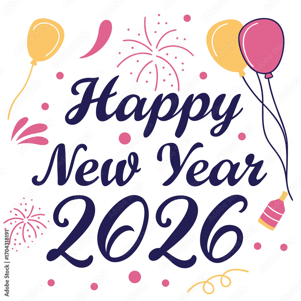 Obraz premium Happy New Year 2026 Celebration Design