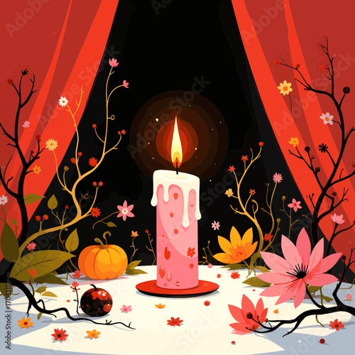 candles and flowers