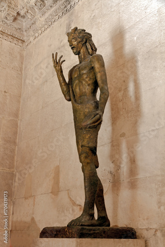 Statue of John the Baptist by Ivan Mestrovic  at the Diocletians Palace in split, Croatia