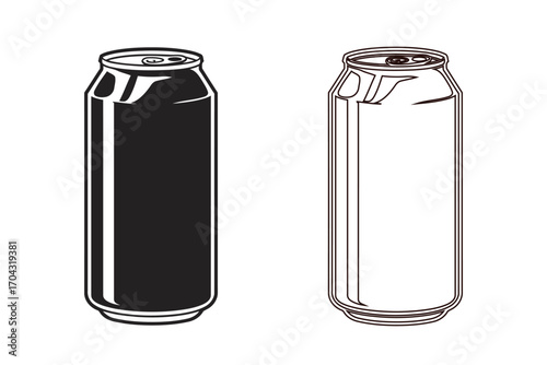 Realistic soda can vector illustration on white background, Beverage can mockup, Soft drink design, Aluminum can artwork