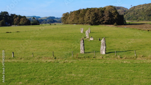 Nether Largie Neolithic Standing Stones, Kilmartin Glen, Argyll and Bute, Scotland, UK