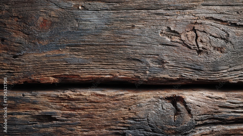 Obraz premium closeup of a rustic wood plank in vintage style surface of an aged wooden plank