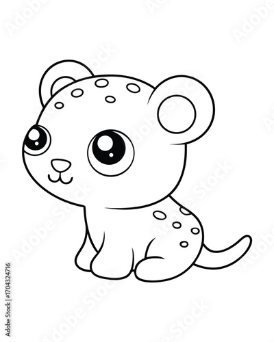 Cute baby leopard cartoon illustration animal