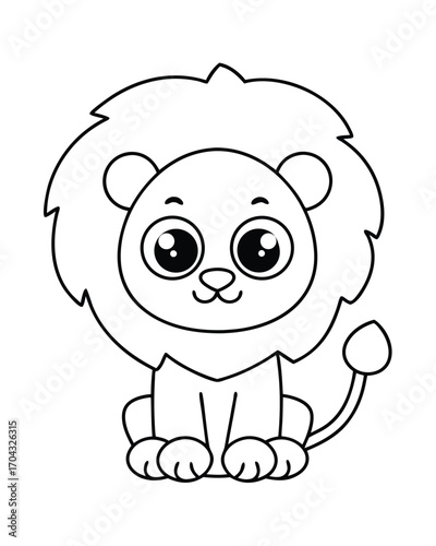 Cute young lion illustration animal cartoon